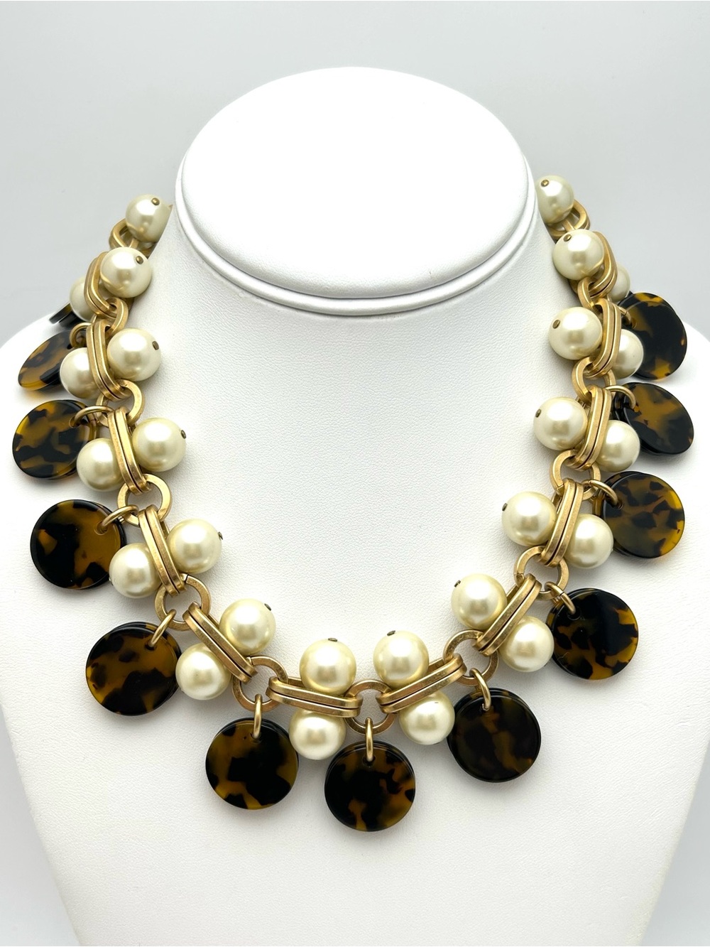 J. Crew Pearl and Tortoise Necklace